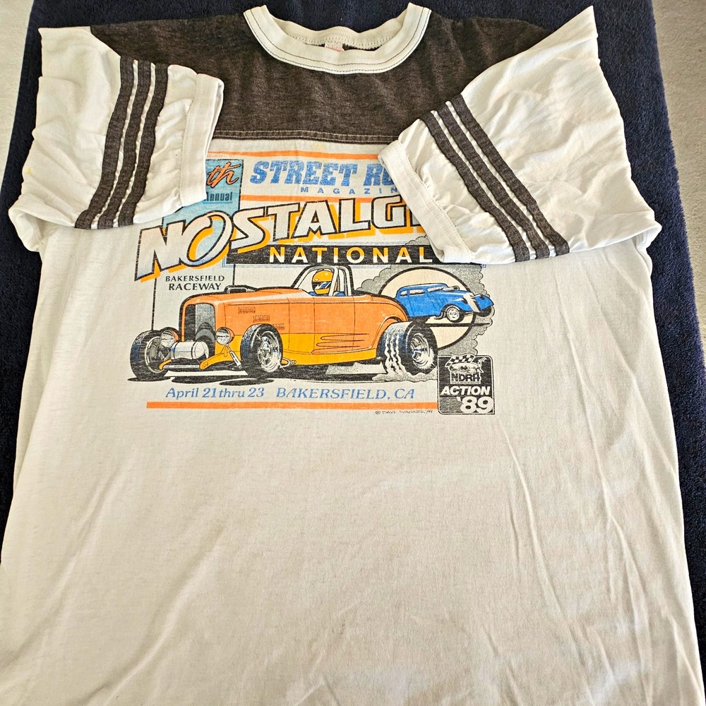 Vintage 1989 Street Rodder Magazine 9th Annual Nostalgia Nationals T Shirt Drag